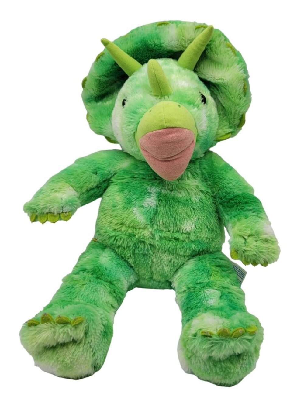 Build a Bear Triceratops Dinosaur Plush Green 19" Dino Cuddly Stuffed Animal
